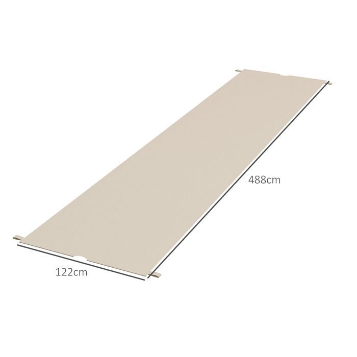 Juego de 2 toldos de repuesto para pérgola - Outsunny - retráctiles, 4,9 x 1,2 m - tejido de poliéster con protección UV - color caqui claro