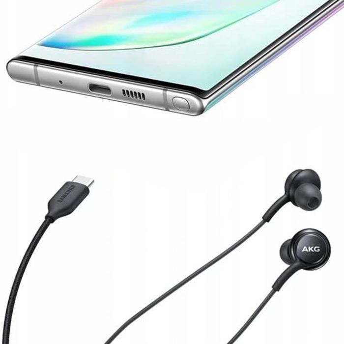 Cuffie stereo vivavoce Samsung EO-IC100 con audio AKG e cavo USB-C, nere, per Samsung Galaxy S21 Plus 5G