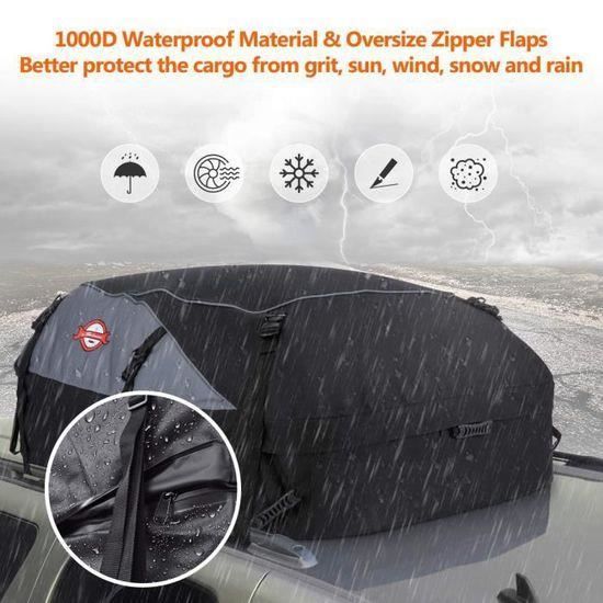 Bolsa de techo para coche, ideal para viajes, baúl de techo para SUV, maleta de techo, color negro, suave, 580 L, 20,7 pies cúbicos, 130 x 100 x 45 cm.