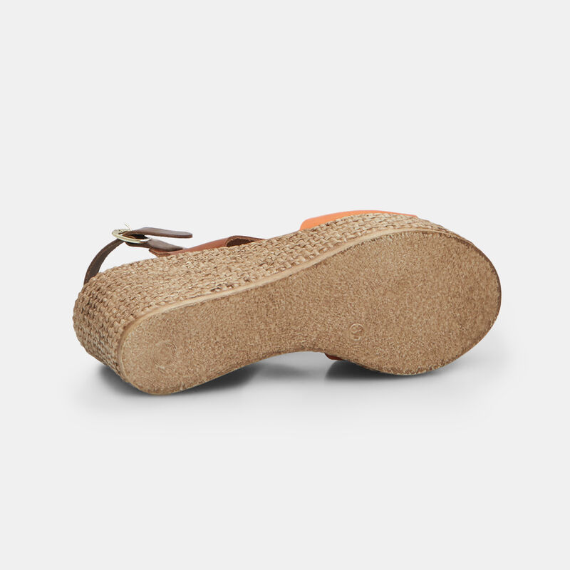 BATA Damsandaler med kil, 8 cm i läder