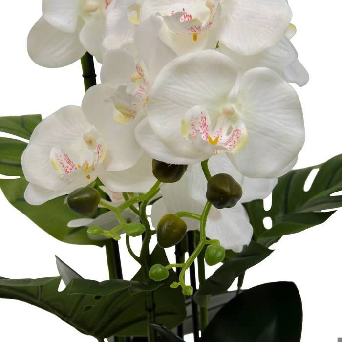 Künstliche asiatische Orchidee, 81 cm hoch, grüner Steinguttopf – Atmosphera Interior Designer