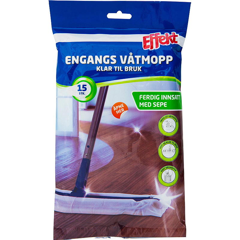 Effekt vådmop engangs 15 stk. 40 cm moppe Effekt