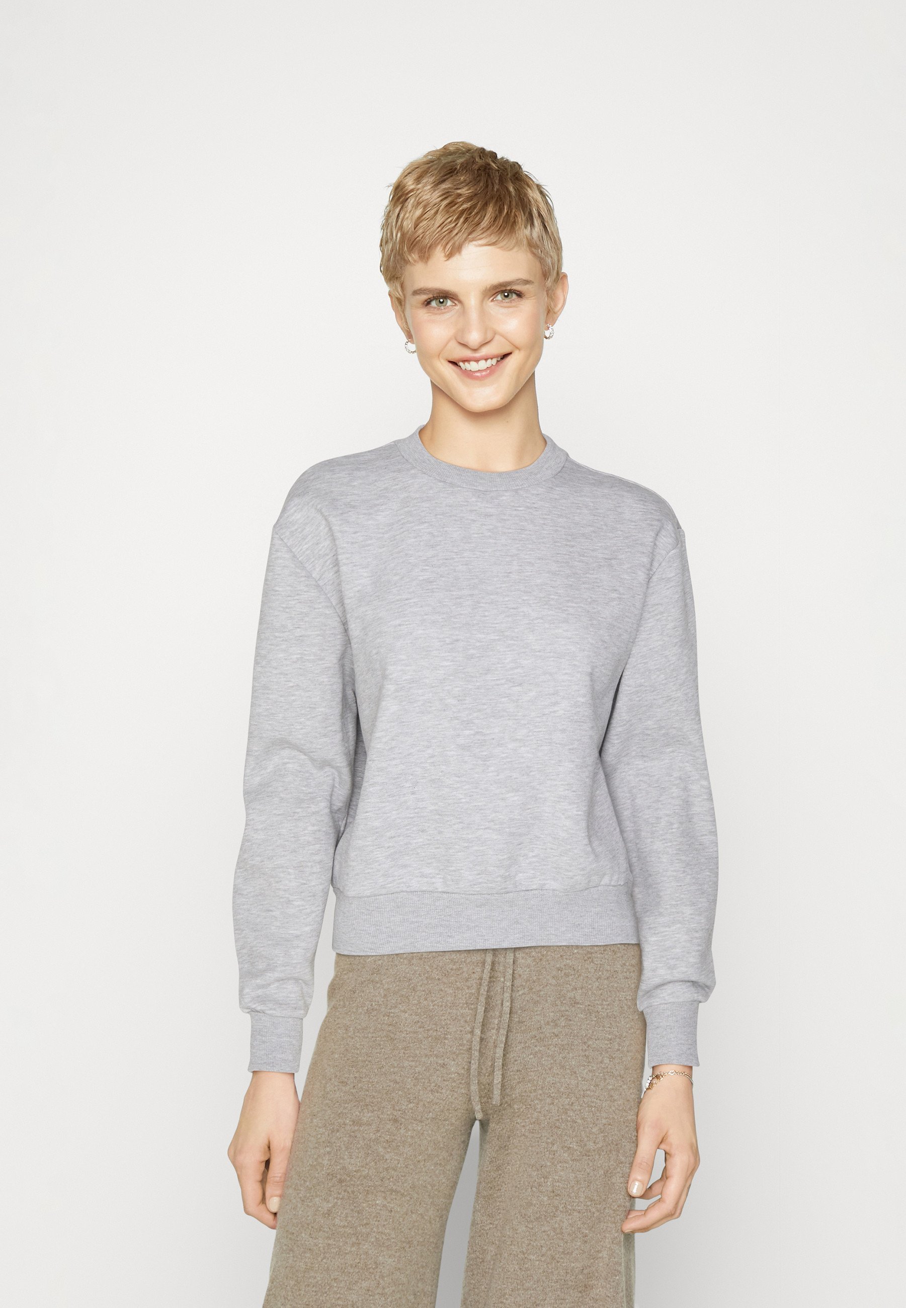 Even&Odd 2-pack - Sweatshirt - zwart/gevlekt lichtgrijs
