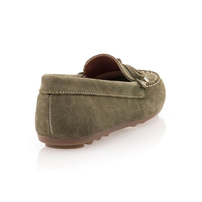 Grüne Damen-Loafer/Bootsschuhe