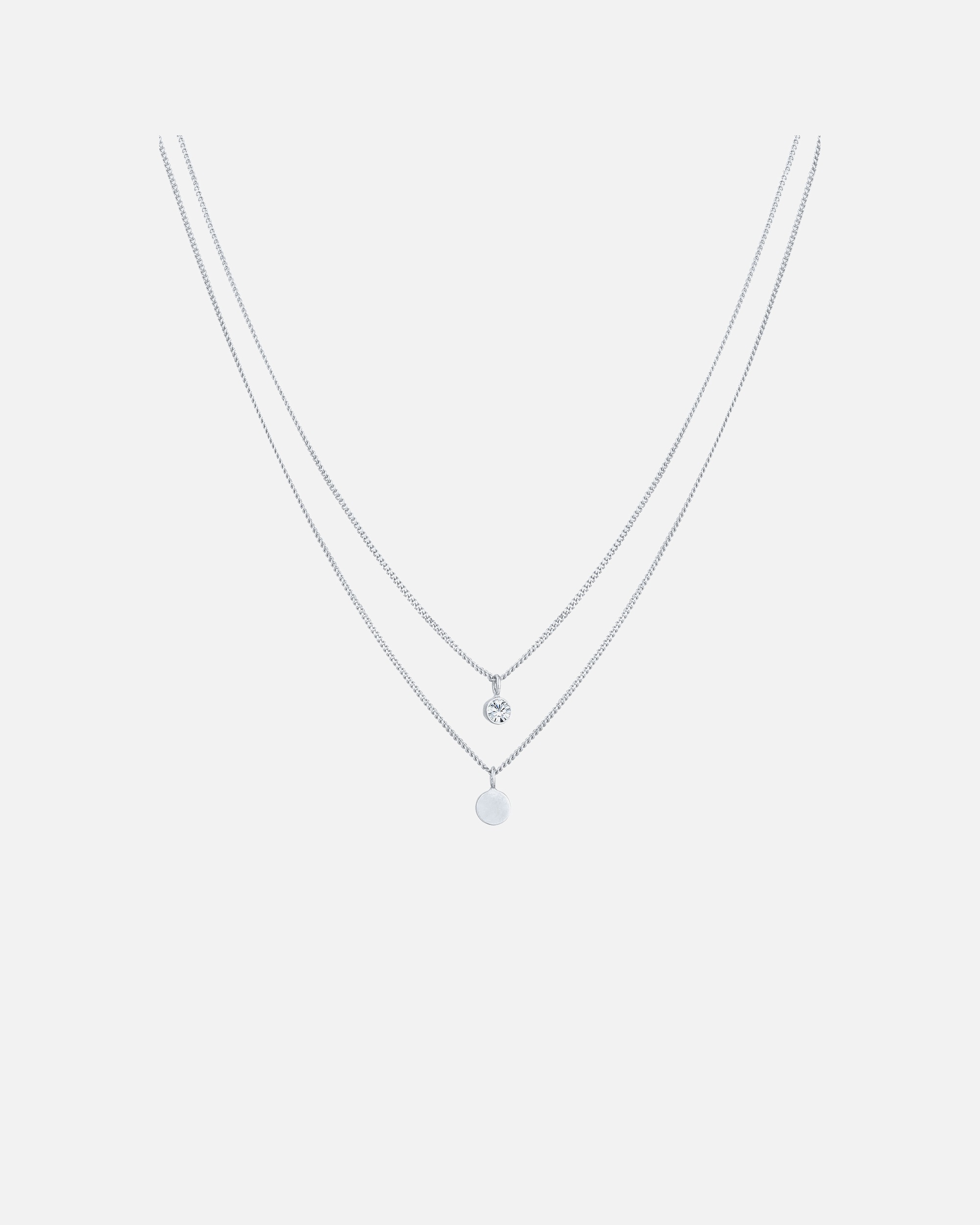 Elli Femmes couches plaquette basique avec cristal en argent sterling 925