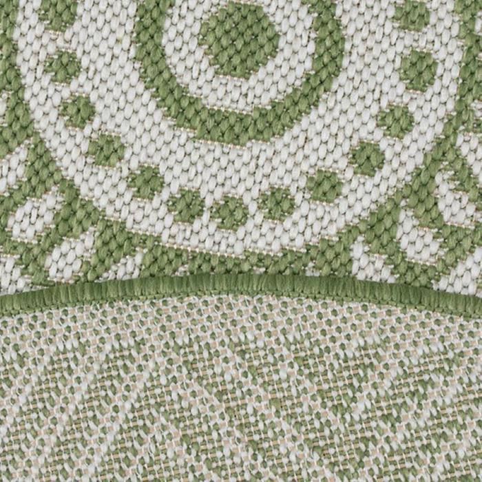 Alfombra de exterior - THE CARPET - Mistra - Resistente a los rayos UV - Verde - 120 cm - Redonda - Diseño Mandala