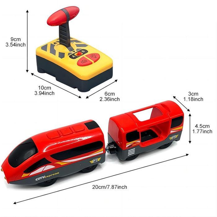OBEST Remote Control Electric Train Toys, RC Magnetic Motorized Train, Compatible with Wooden Tracks, Gifts for Children