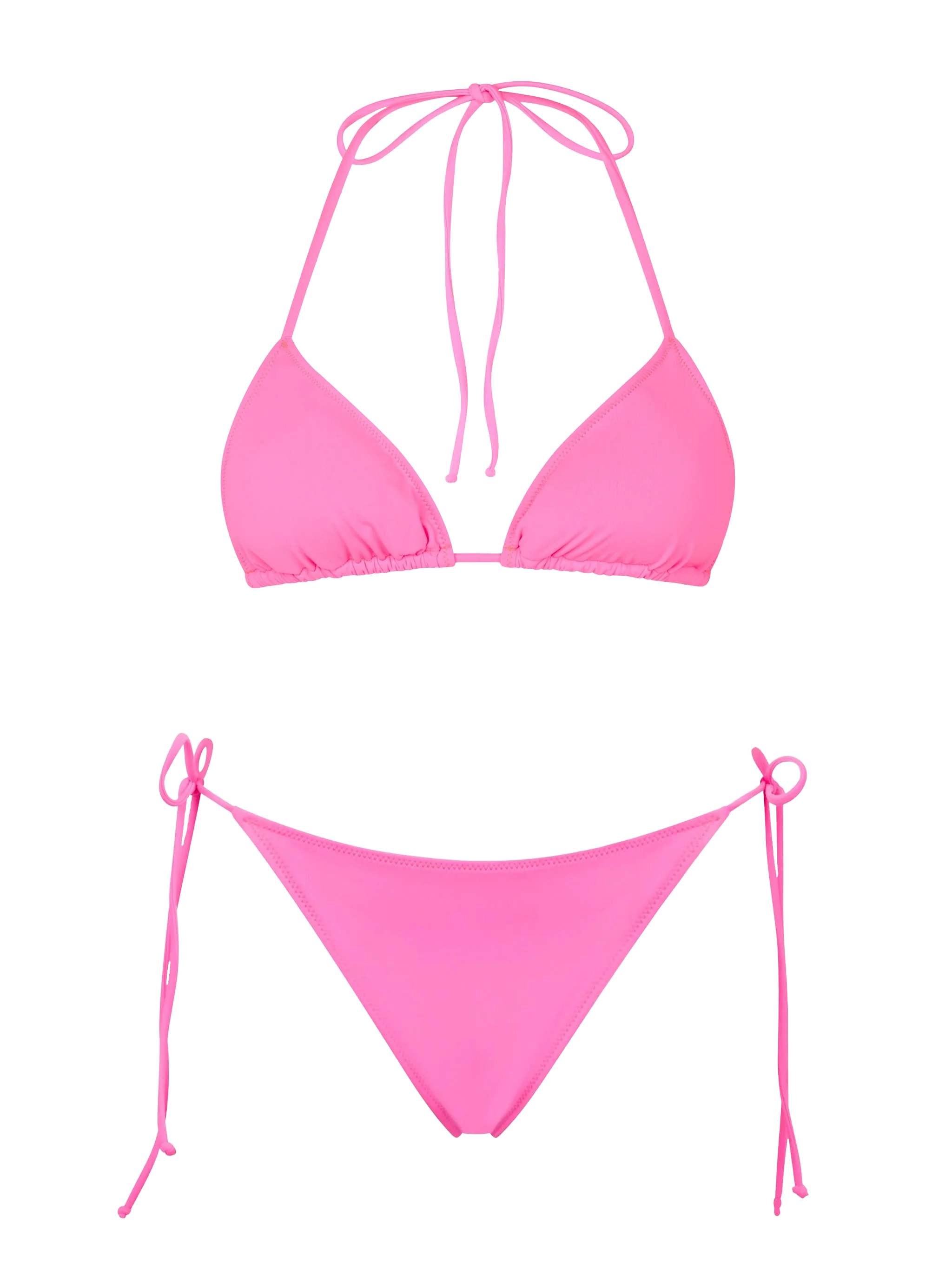 Neonroze driehoekige bikini voor dames