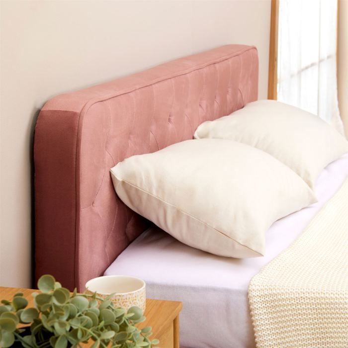 GLAMOUR tweepersoonsbed, slaapoppervlak 140x190 cm, met lattenbodem en gouden metalen poten, barokstijl, bekleed met roze getuft fluweel