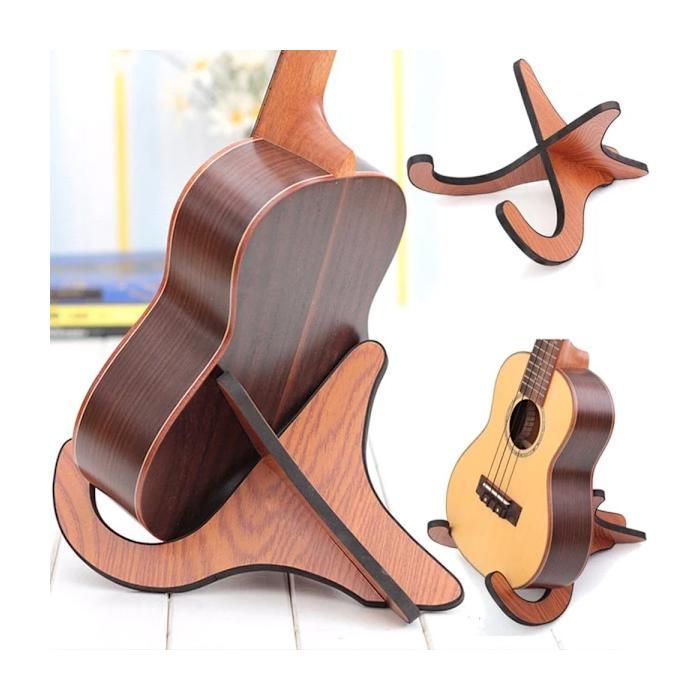 Soporte de madera para guitarra, 17 x 20,4 x 26 cm, independiente, plegable, para guitarra clásica/folclórica.