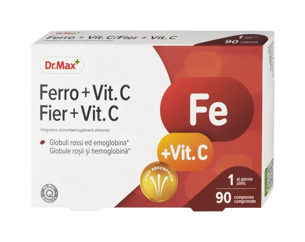 DR. MAX Dr. Max IJzer+Vitamine C 90 tabletten Vitamine C en ijzer
