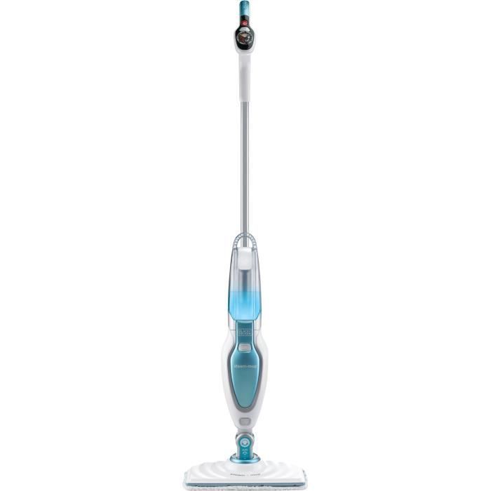 BLACK+DECKER - FSM16CD-QS - Balai nettoyeur vapeur 3 en 1  1600W - 2 microfibres + 1 accesoire pour tapis inclus - Câble 6M