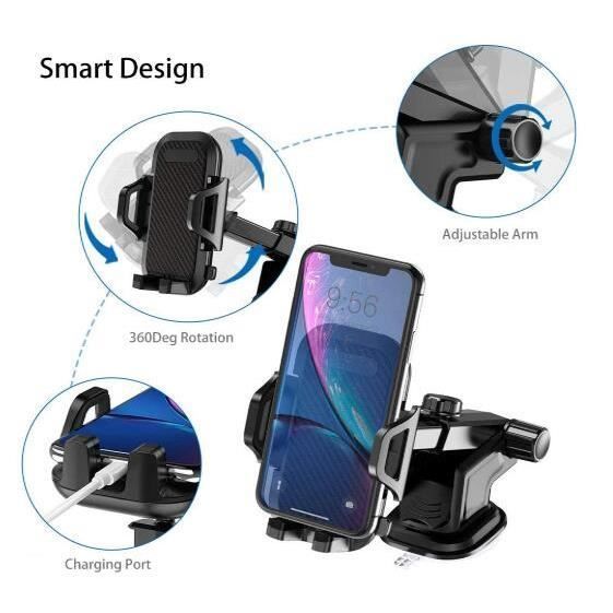 Suporte para celular veicular ZGEER - Universal - Rotação 360° - Compatível com iPhone/Samsung/Huawei