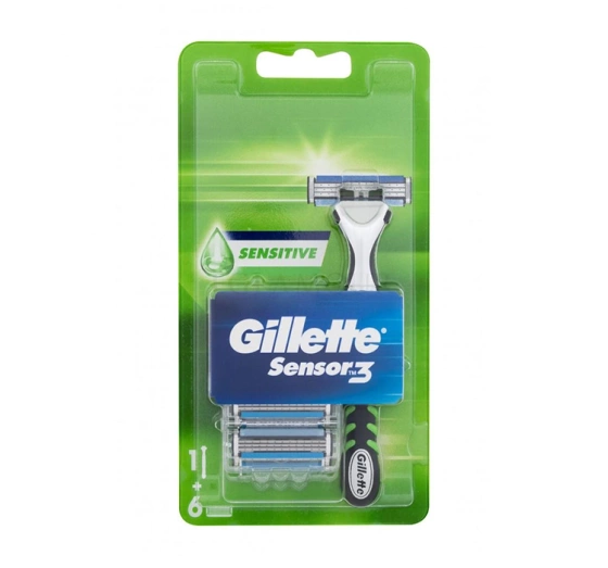 Gillette Sensor3 Sensitive maszynka do golenia dla mężczyzn rączka   6 wkładów