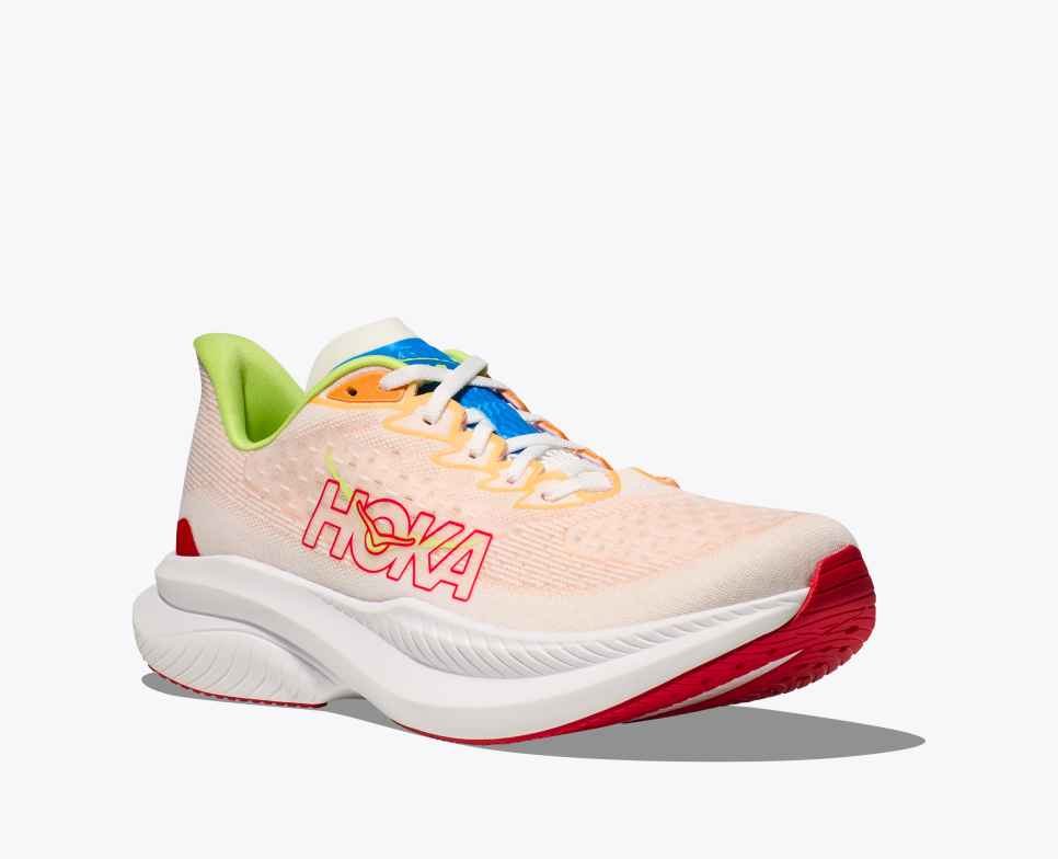 HOKA Mach 6 Wit / Zonnevlam