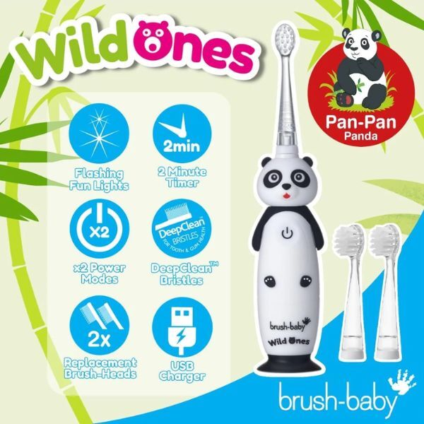 Brush Baby WildOnes™ Panda lasten ladattava hammasharja