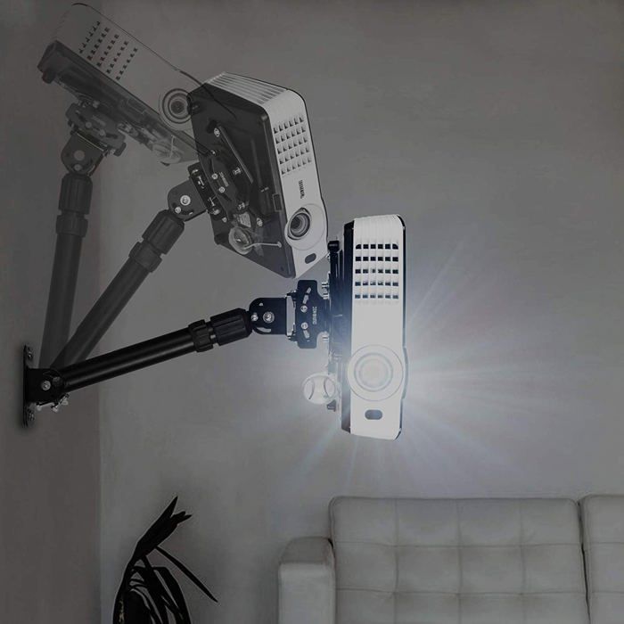 Duronic PB04XL Support pour Vidéoprojecteur Plafond Rotatif 360° Inclinable 30° et Pivotable 20° Charge maximale de 13,6 kg Bras