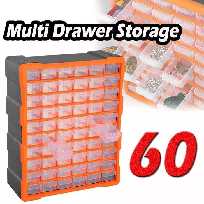 Organizador multicajonera con 60 cajones, costurero, caja de herramientas, armario de almacenamiento, unidad organizadora, 38x16x47 cm