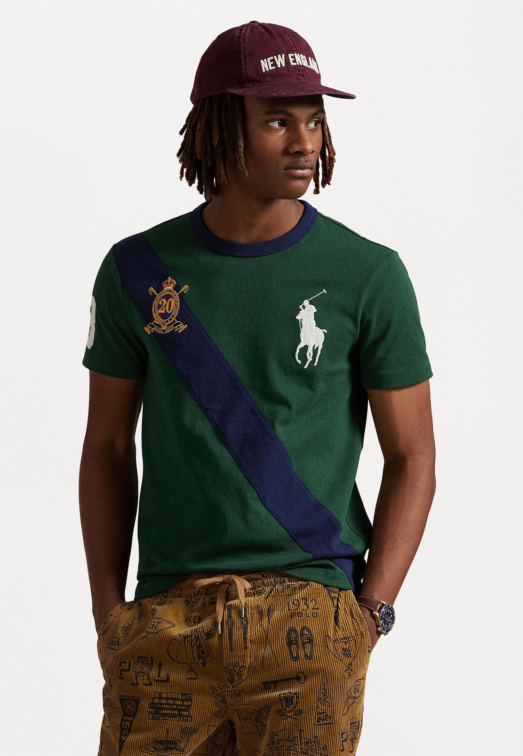 Polo Ralph Lauren T-shirt CUSTOM SLIM FIT 20° ANNIVERSARIO - T-shirt stampata - vintage pine/newport navy
