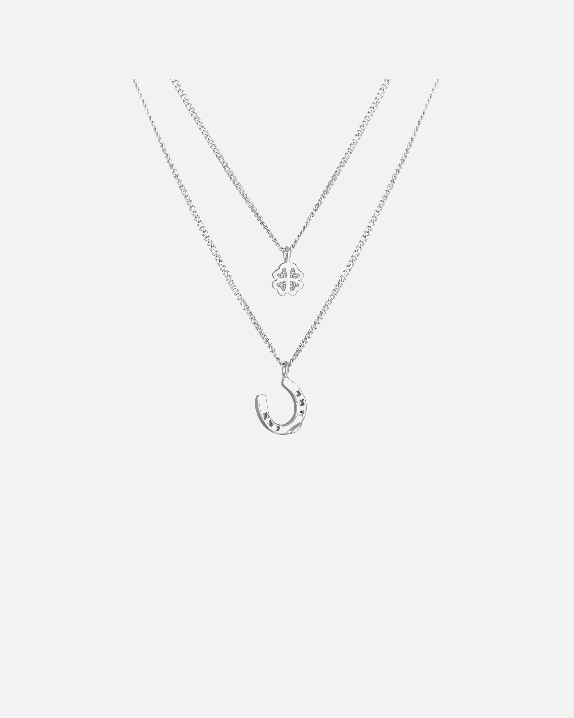 Nenalina Pendentif de trèfle en fer à cheval pour dames Talisman de la chance en argent sterling 925