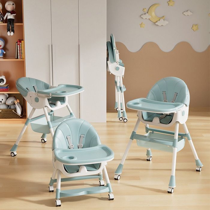 Cadeira Alta Infantil MIPAN.Child - Dobrável - Ajustável - Reclinável - 64x70x87cm - Cadeira Alta Conversível para Bebê - Cadeira Ergonômica para Bebê - Azul