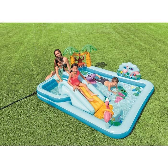 Zona de juegos - Intex - Louisiana - Vinilo resistente - Tobogán - 81 kg máx.