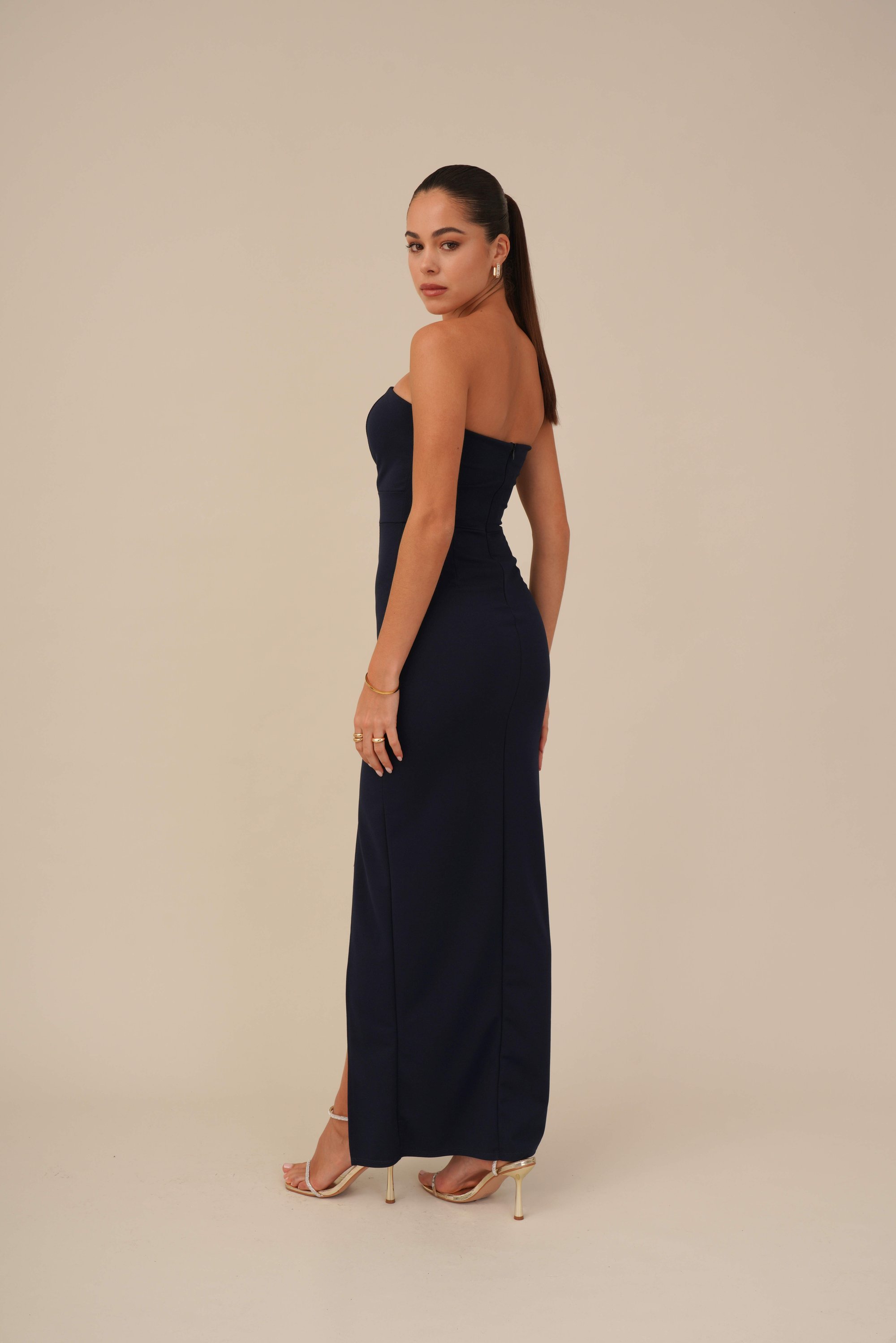 WAL G. ANNA V-HALS MAXIJURK - Feestkleding - marineblauw
