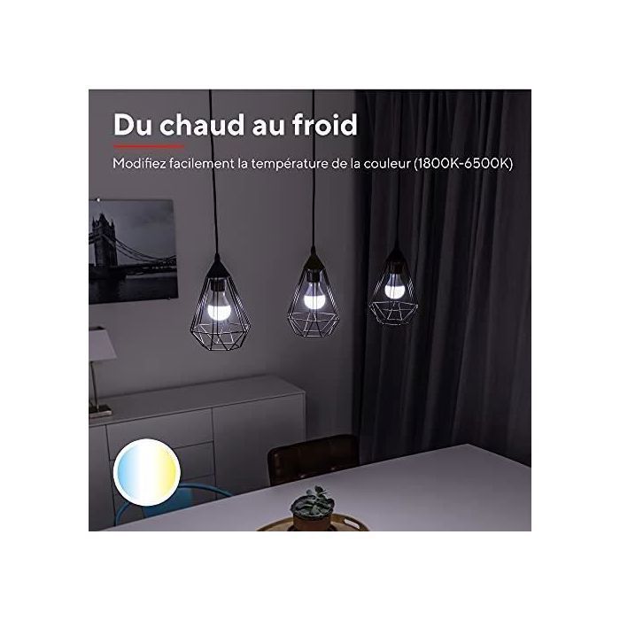 Lampadina intelligente - TRUST - Trust WiFi E14 - Attacco E14 - Dimmerabile 1800–6500K - Nessun hub richiesto, compatibile con Alexa e Google Home