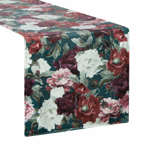 Obrus na stół bieżnik VELVET/2 35x140 cm zielony