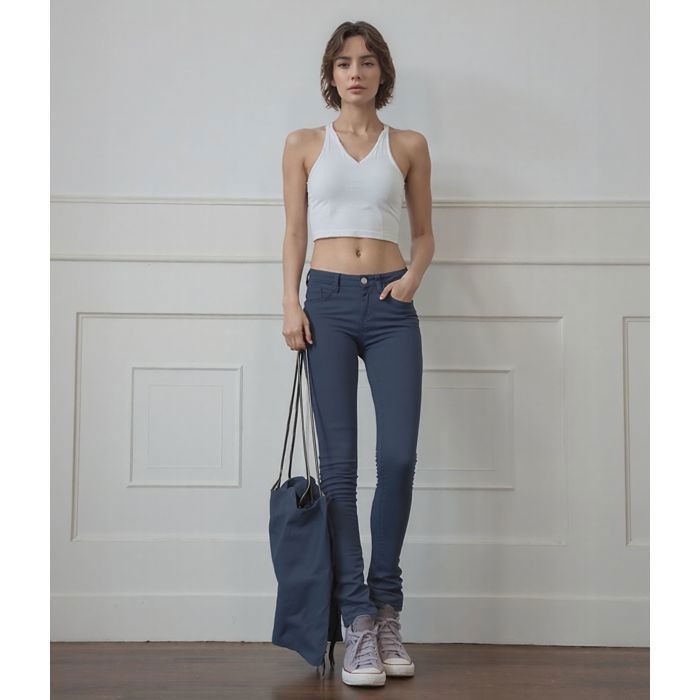 Jean femme - TIFFOSI - Skinny - Taille régulière - Bleu uni - 5 poches