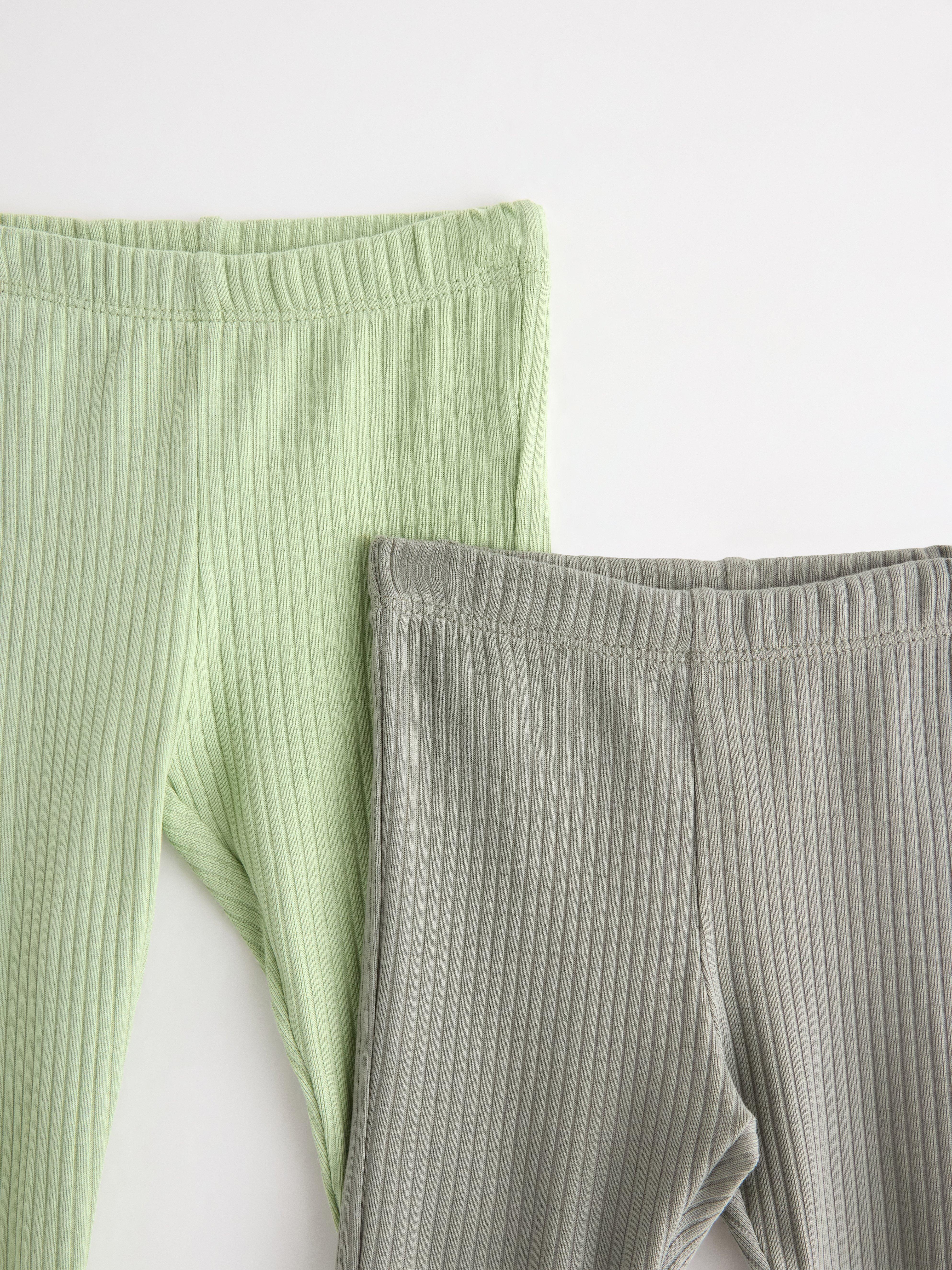 2-pack ribbade leggings Light Dusty Green