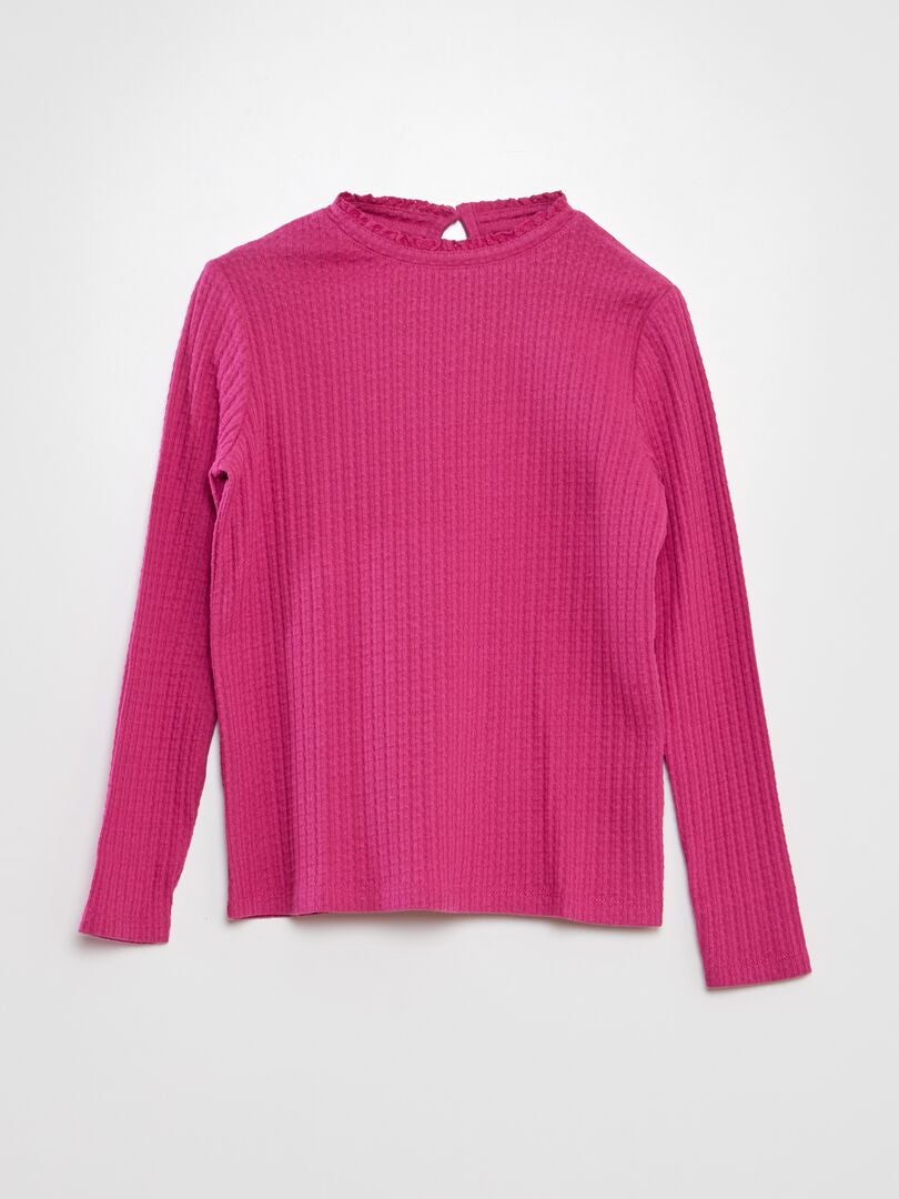 Camiseta de punto calado - ROSA