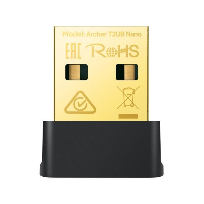 Adaptador WiFi AC600 - TP-Link - Archer T2UB Nano - 2,4 GHz 200 Mbps - 5 GHz 433 Mbps - Bluetooth 4.2