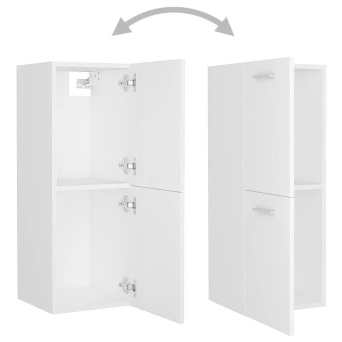 Bathroom furniture set - vidaXL - 3070910 - White - Engineered wood - Spacious storage