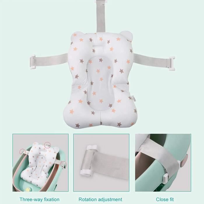 Cojín de baño para bebé, bañera para recién nacidos, cojín de asiento de baño con soporte, cojín de baño de malla para bebé