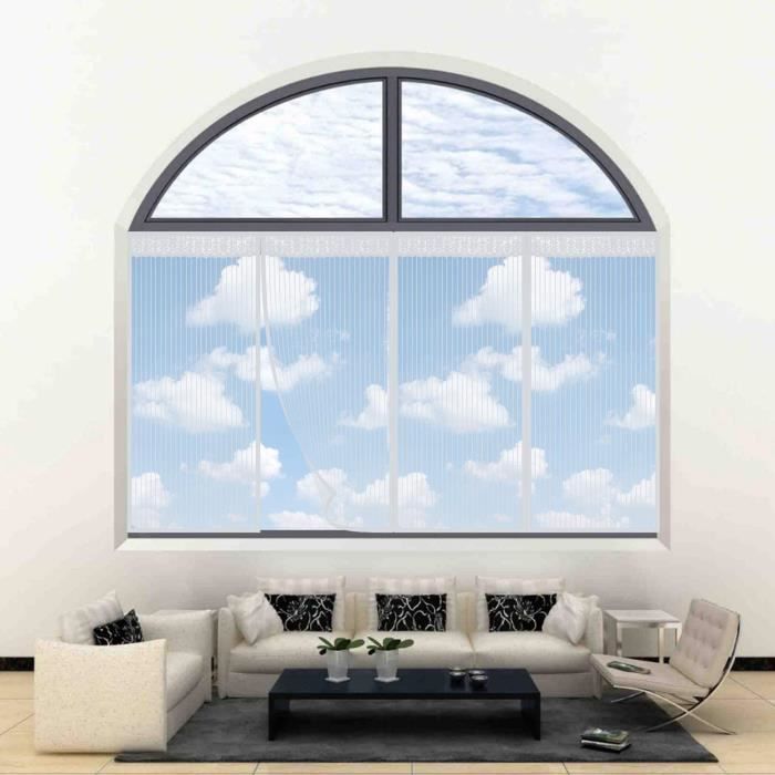 Mosquitera magnética para ventana - Freosen - 130x150CM Blanca - Cierre automático - Mosquitera