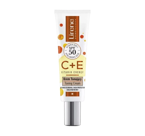 Lirene Dermoprogram C E Vitamin Energy tonujący krem do twarzy SPF50 30 ml