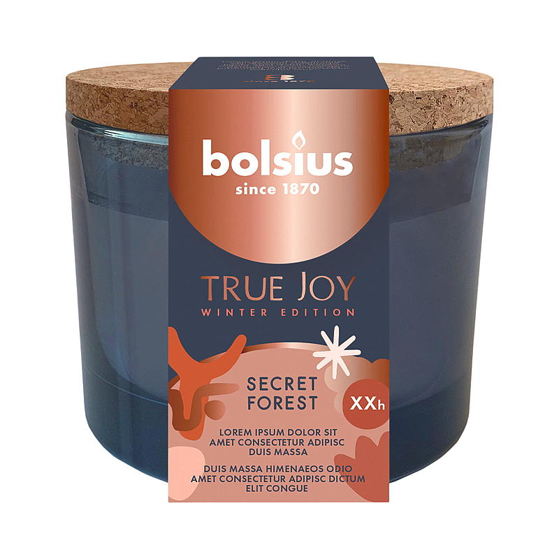 Bolsius Duftkerze im Glas Secret Forest True Joy
