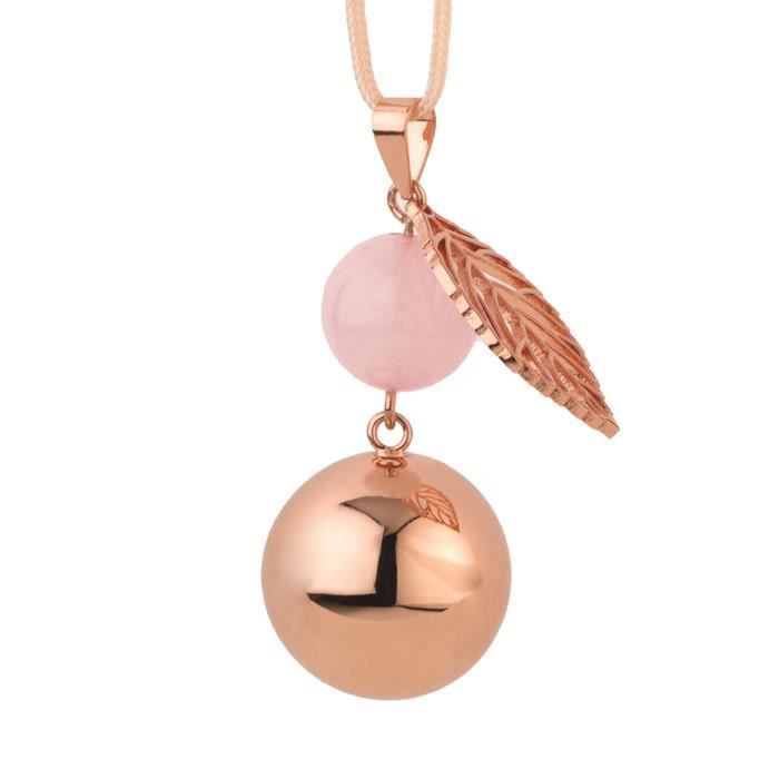 Collar musical para embarazadas - Bola - Con cordón 100% algodón - Oro rosa