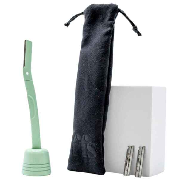 Kit facial de dermaplaning FFS Beauty + soporte (verde surf)