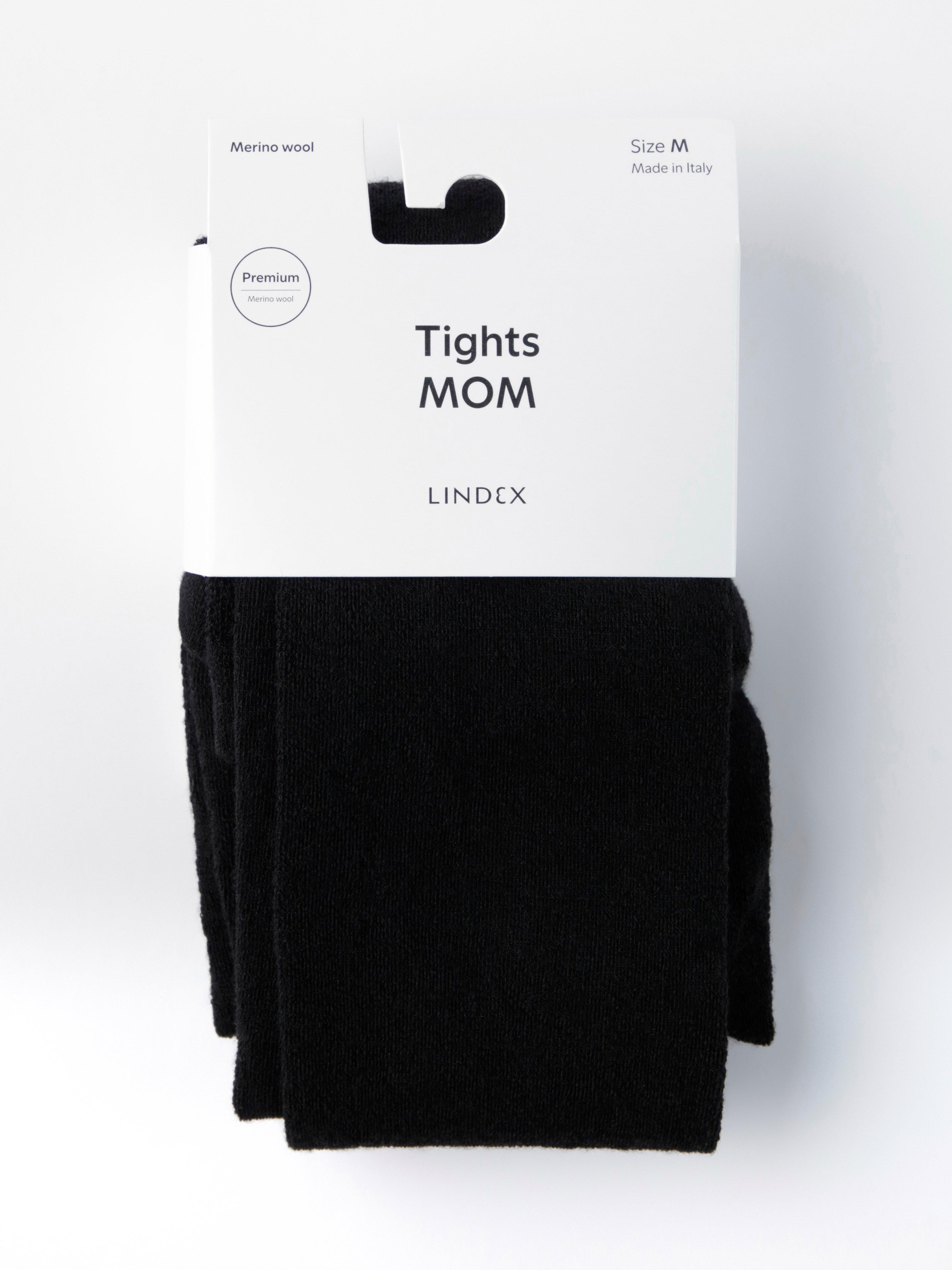 Meia-calça MOM em mistura de lã merino preta