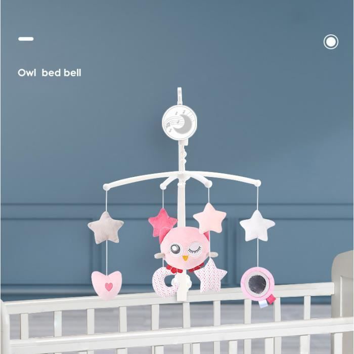 Musical Baby Crib Mobile, 360° Rotating Baby Bedside Toy, Newborn Bedside Rattle (Owl)