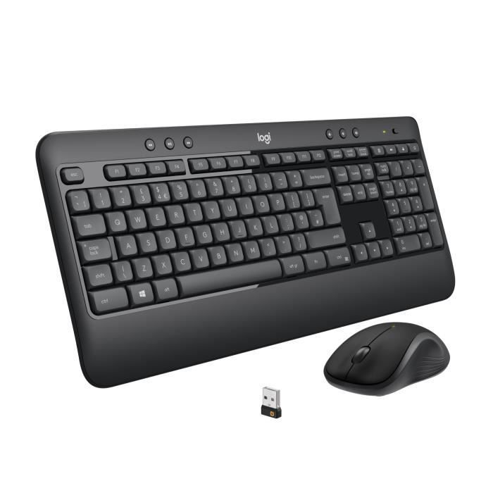 Keyboard and Mouse Combo - Wireless - Logitech - MK540 - AZERTY - Black
