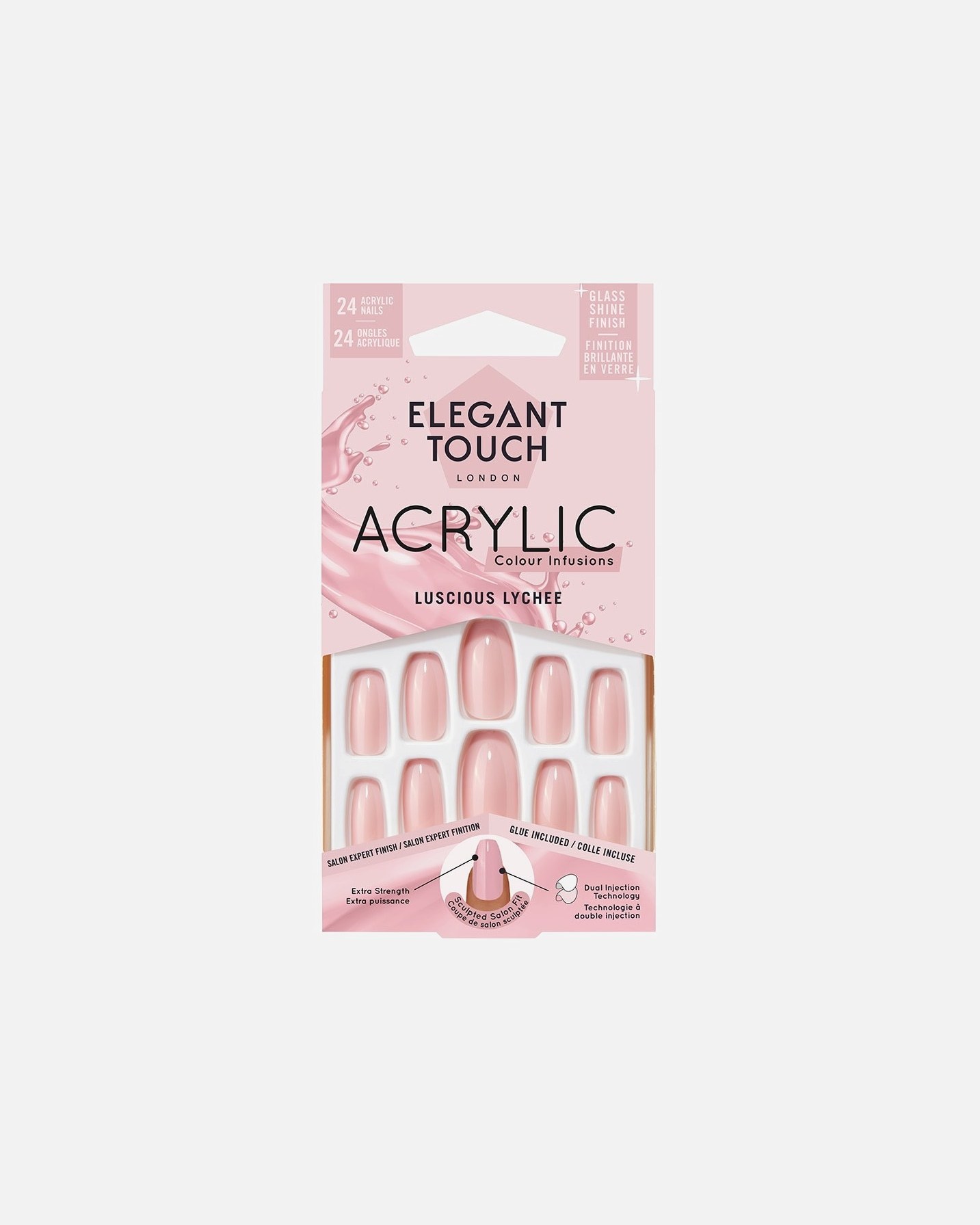 Elegant Touch akrila nagu komplekts – Luscious Lychee – 1 gab.