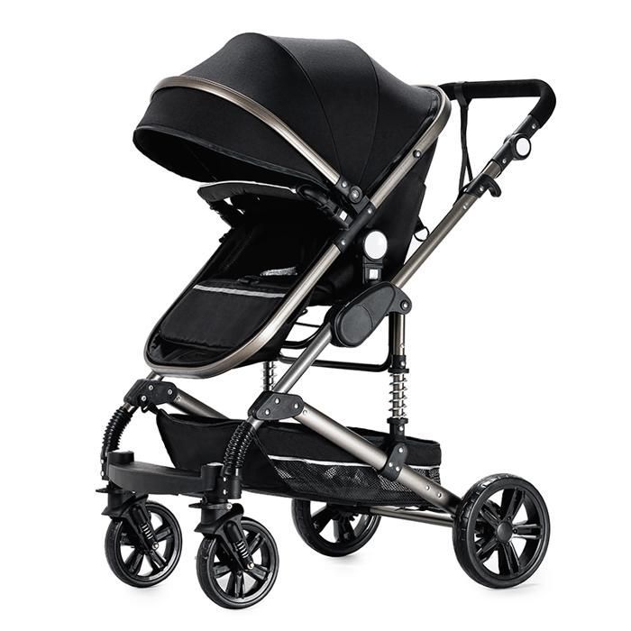Poussette 3 en 1 Magic ZC Poussettes Pousette trio 3 en 1 Pousette Poussette pliable automatique en Un Clic Acec grand panier Noir