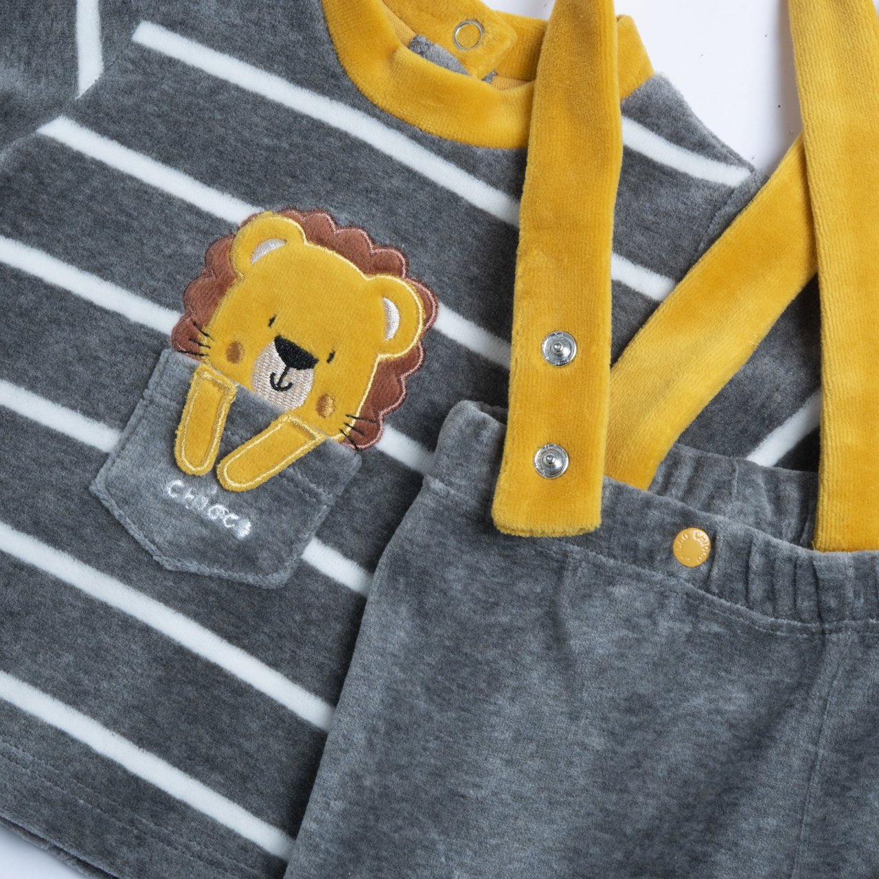 Pijama de bebé 2 piezas gris