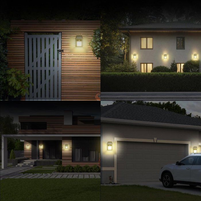 3-standen wandlamp met sensor - solar tuinlamp - solar tuinverlichting - waterdichte buitenlamp -