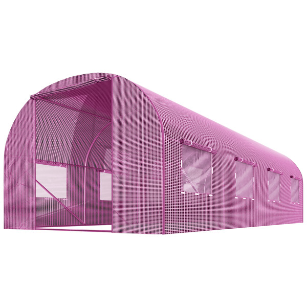Tunel foliowy ogrodowy szklarnia 2,5x4m tyczki 10m2 różowy Plonos
