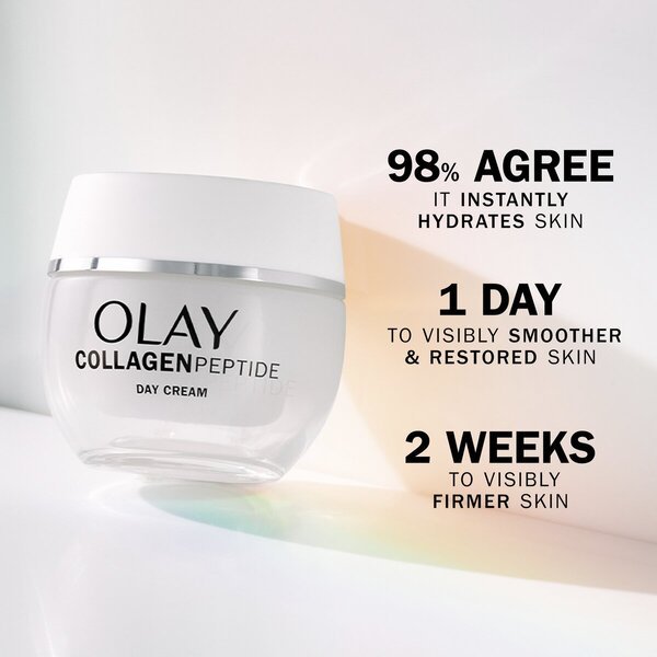 „Olay“ kolageno peptidų drėkinamasis dieninis kremas<br>50ml – visiems odos tipams