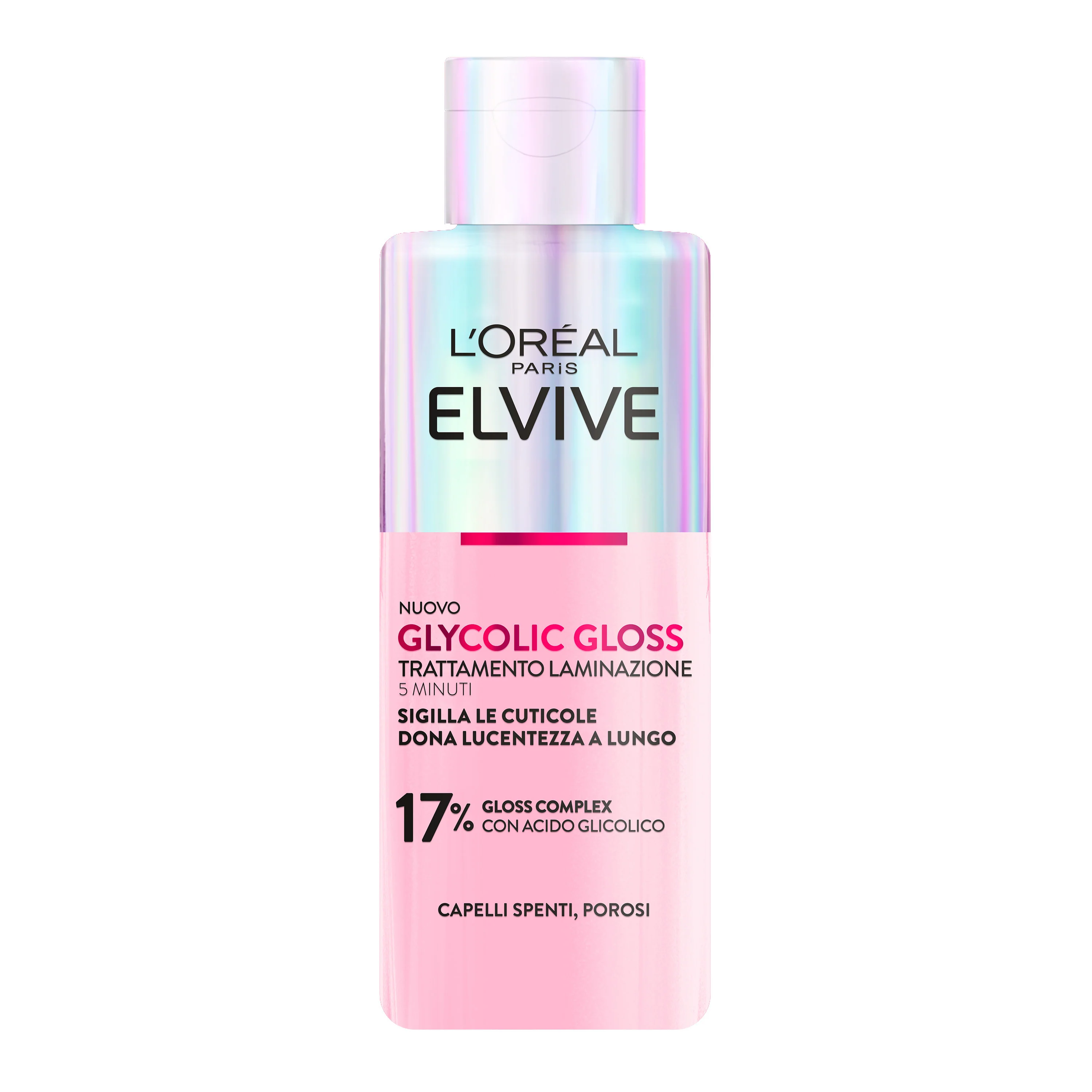 Elvive Glycolic Gloss Trattamento Laminazione 5 Minuti con Acido Glicolico - Gloss capelli, Maschera Illuminante Capelli